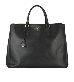 Galleria Large Zip Executive Tote, Saffiano Leather, Black, MII, DB, 3*